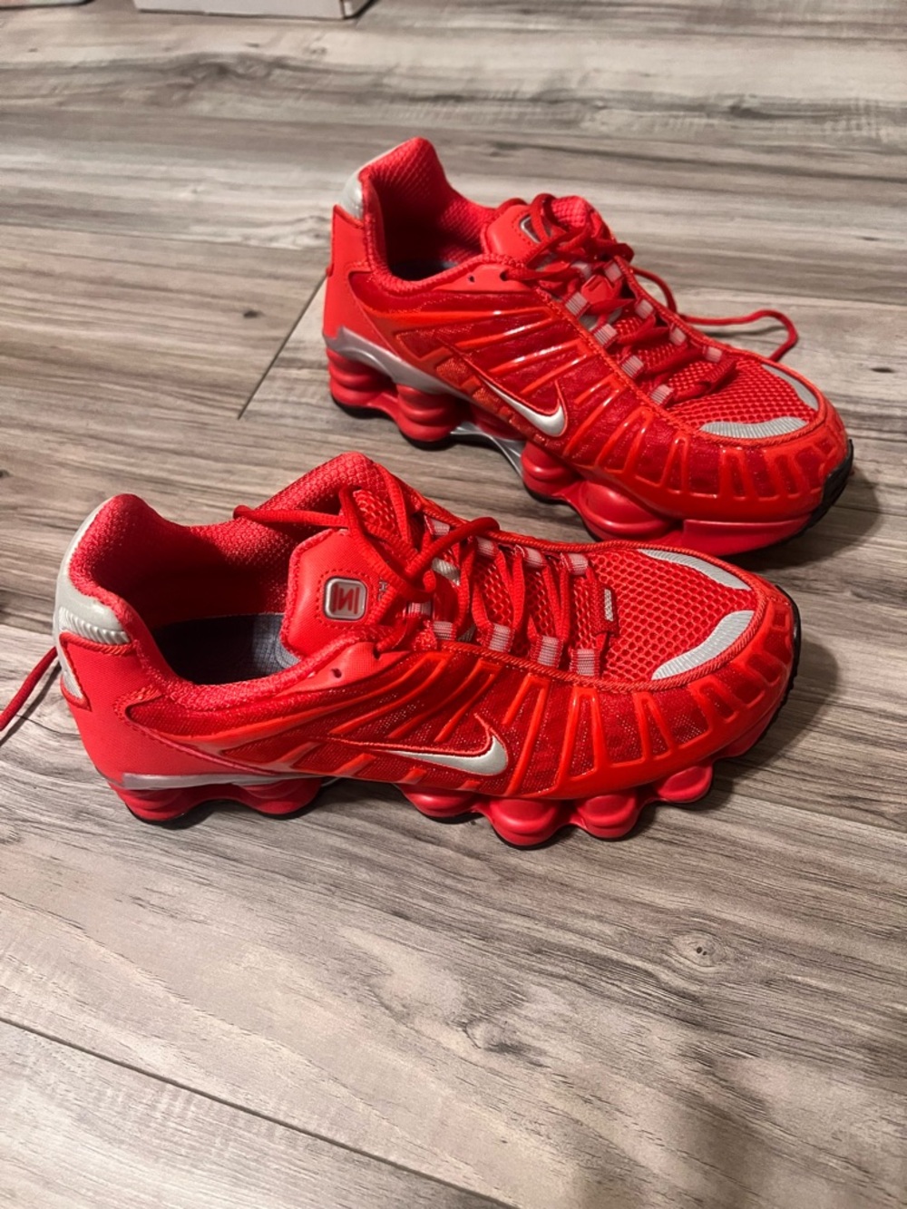 Nike Men's Red Sneakers with Silver Accents